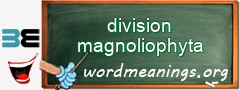 WordMeaning blackboard for division magnoliophyta